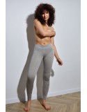 Light gray sports leggings with print MR11145 - Online store - Boutique